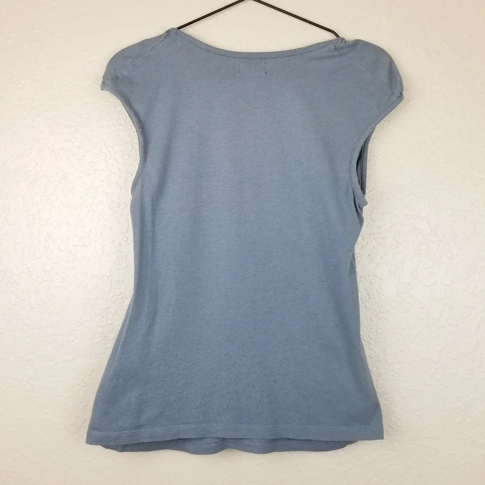 Anthropologie Blue Ruffled Blouse - Picture 3 of 8